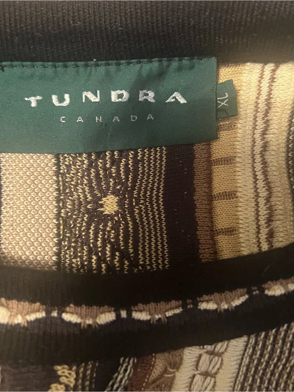 Tundra Men's Vintage 1990’s Sweater 3D Knit Coogi Style Large Neutral Tones 3D